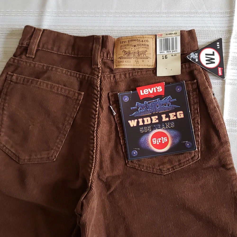 Levi's NEW 565 Wide Leg Jeans Girls Slim Microvelvet Cotton RARE! Made in USA